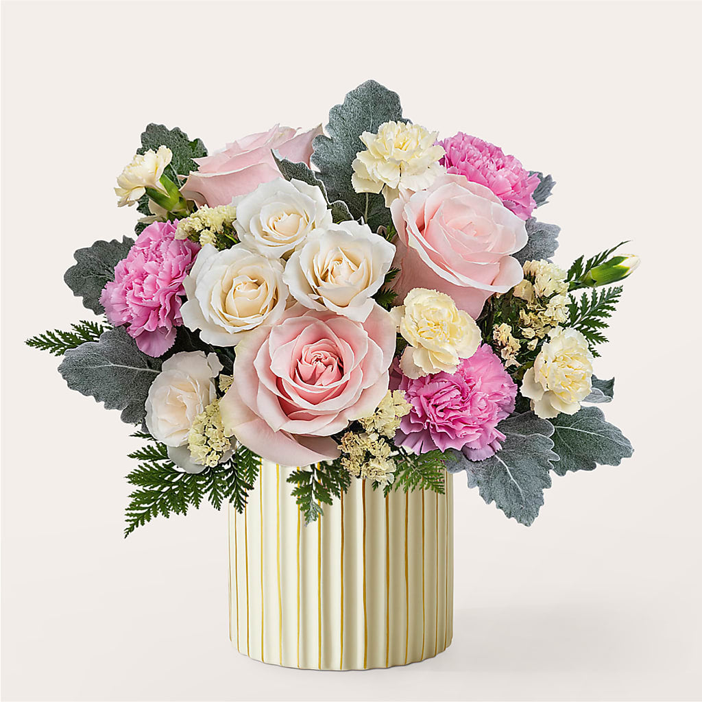 Blissful Moments Bouquet with Ivory Vase – Karnation Korner Florist, Dunedin FL