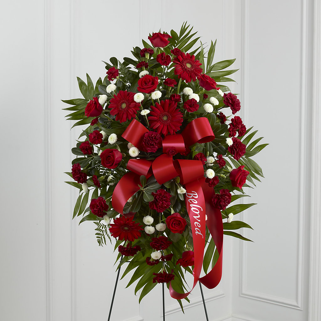 Treasured Memories Standing Spray – Karnation Korner Florist, Dunedin FL