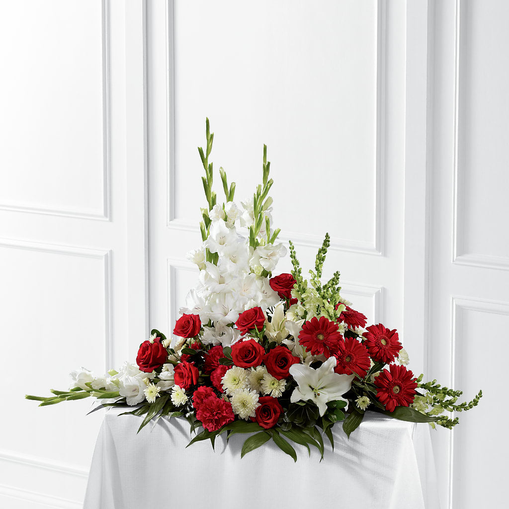 Crimson & White Arrangement – Karnation Korner Florist, Dunedin FL