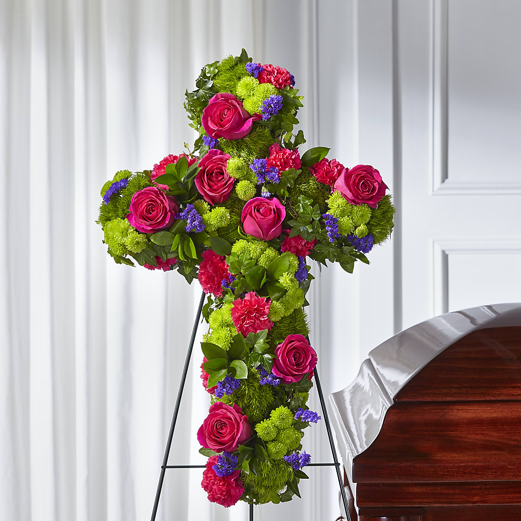 Tribute Rose Floral Cross – Karnation Korner Florist, Dunedin FL