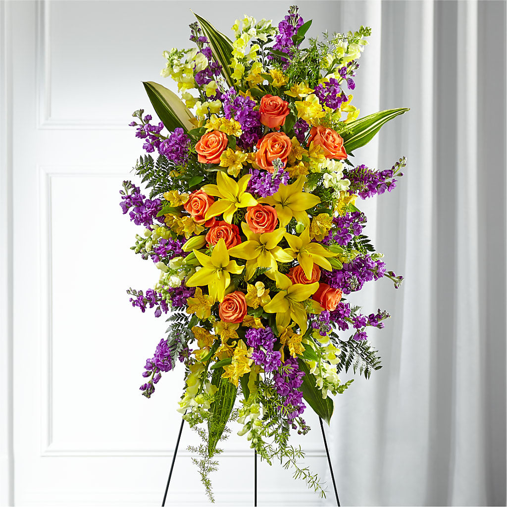 Thoughtful Prayers Standing Spray – Karnation Korner Florist, Dunedin FL