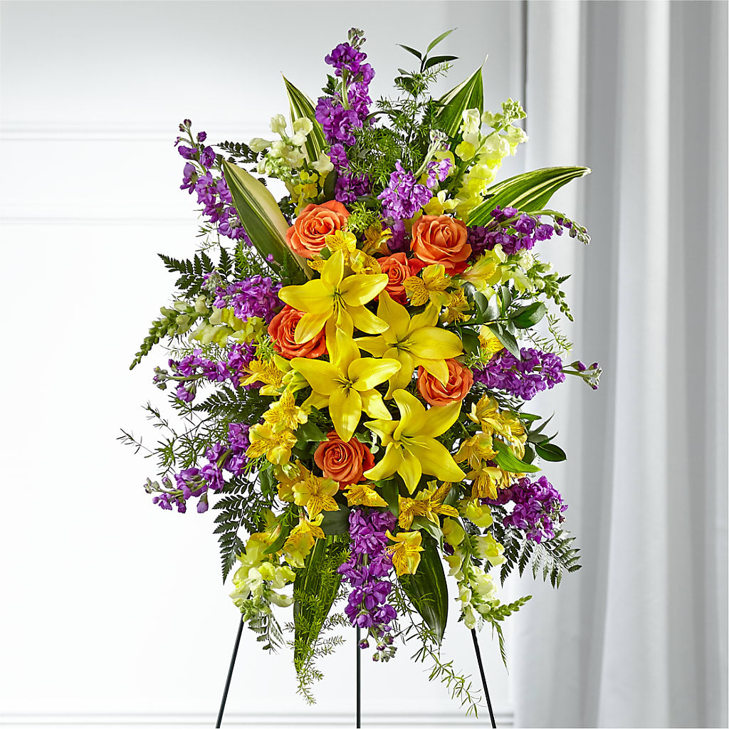 Thoughtful Prayers Standing Spray – Karnation Korner Florist, Dunedin FL