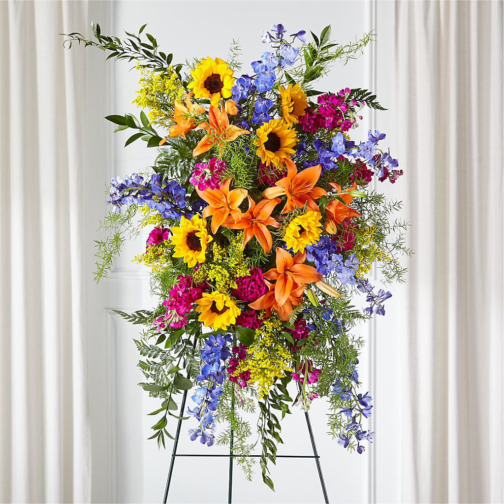 Sunlit Memories Standing Spray (Standard) – Karnation Korner Florist, Dunedin FL