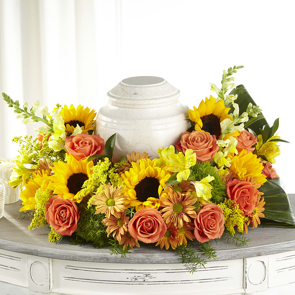 Faithful Sunflower Cremation Adornment – Karnation Korner Florist, Dunedin FL