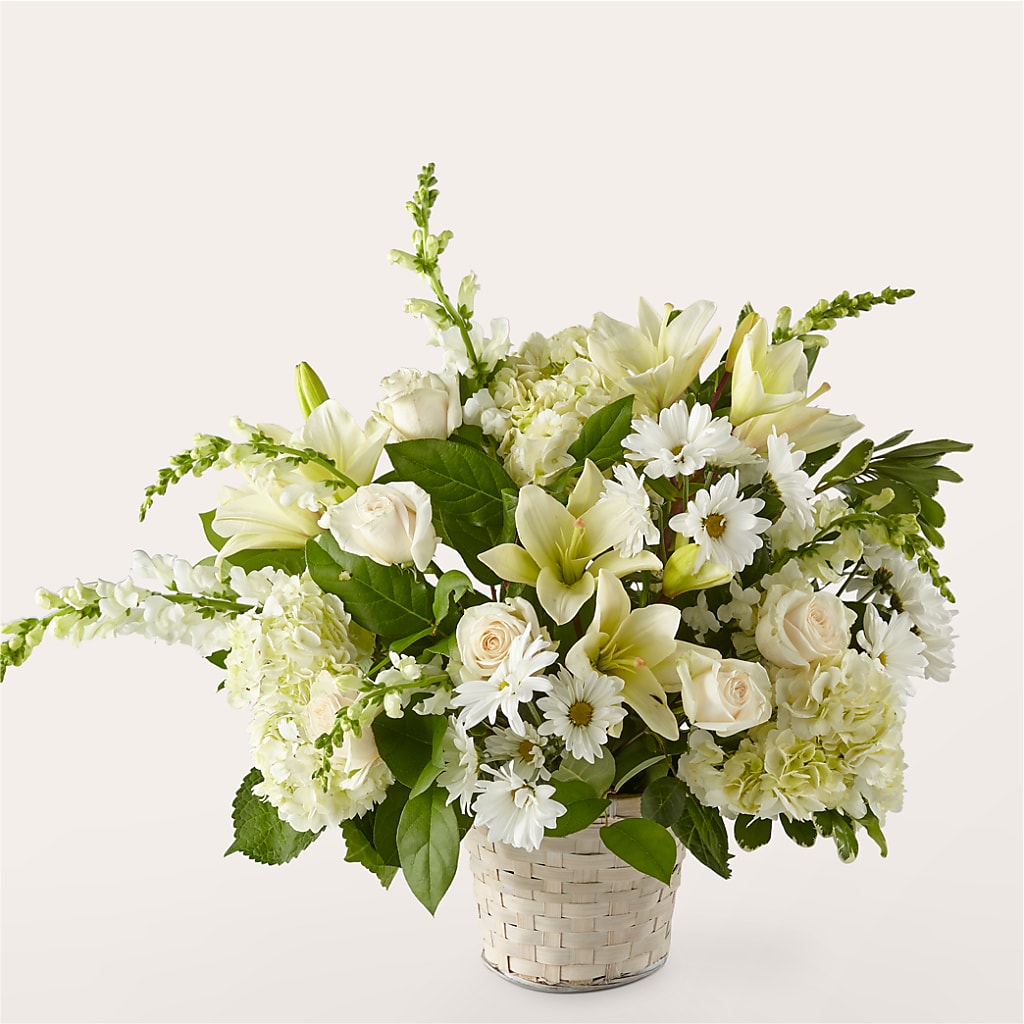 Ivory Elegance Floral Basket – Karnation Korner Florist, Dunedin FL