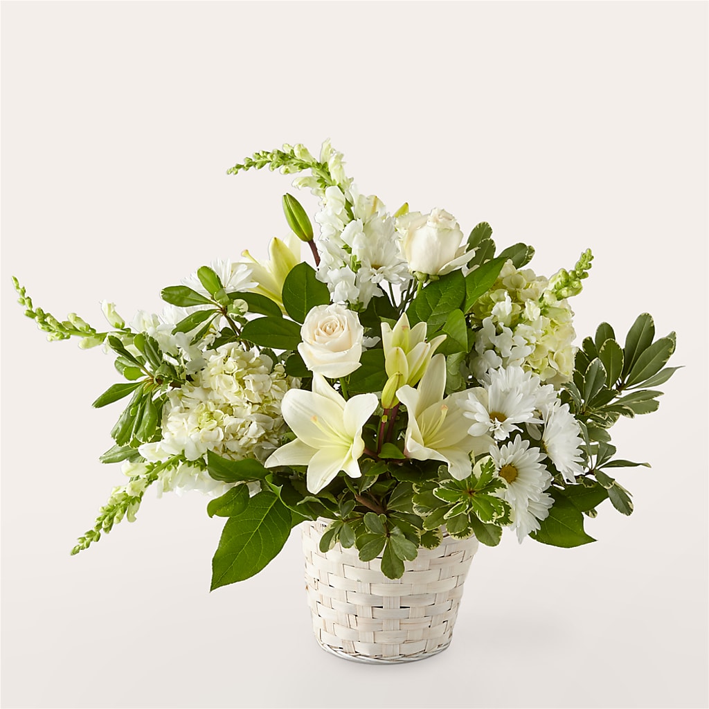 Ivory Elegance Floral Basket – Karnation Korner Florist, Dunedin FL