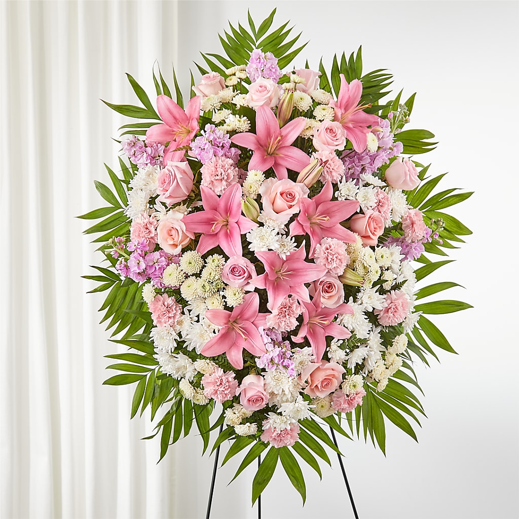 Offering Solace Standing Spray – Karnation Korner Florist, Dunedin FL