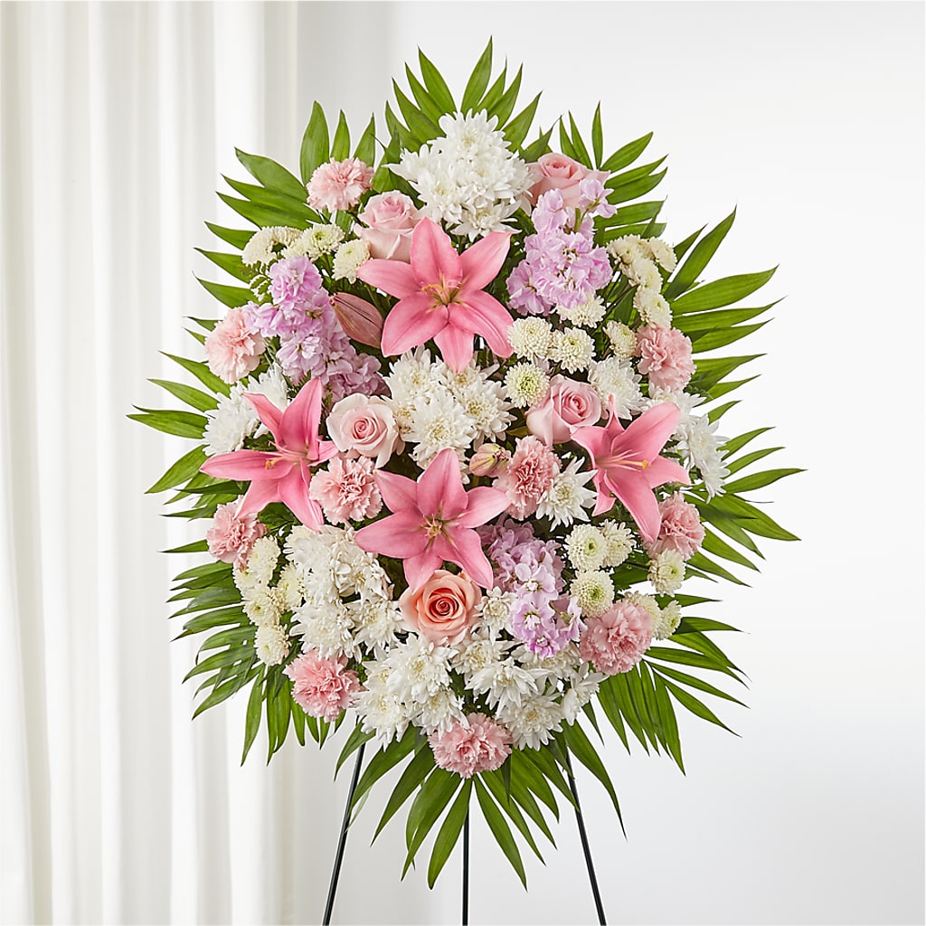 Offering Solace Standing Spray – Karnation Korner Florist, Dunedin FL