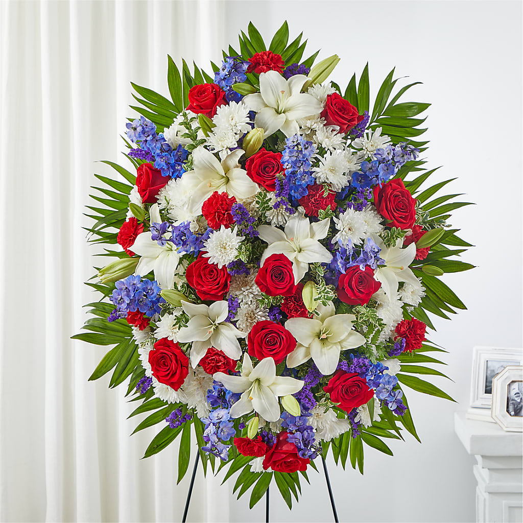 Cherished Service Standing Spray – Karnation Korner Florist, Dunedin FL