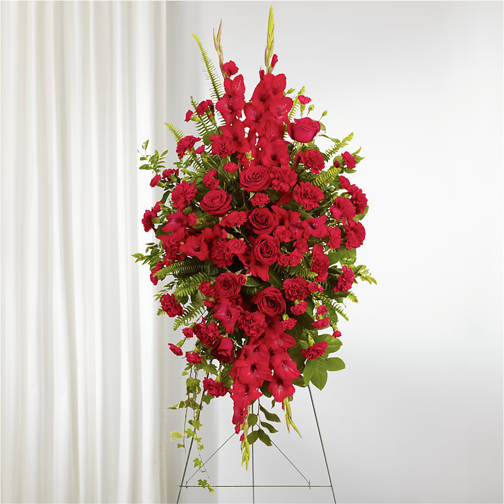 From the Heart Standing Spray – Karnation Korner Florist, Dunedin FL