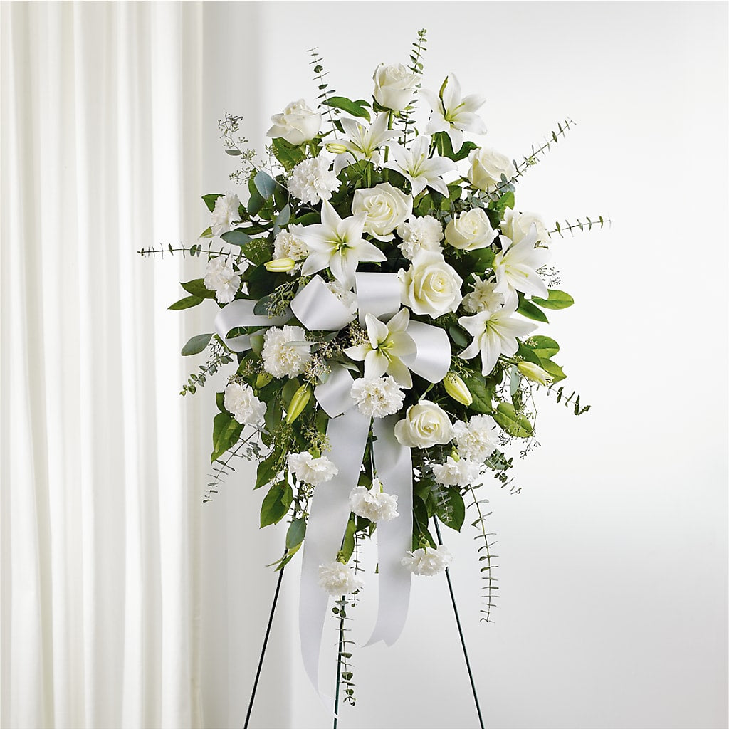 With Care Standing Spray – Karnation Korner Florist, Dunedin FL