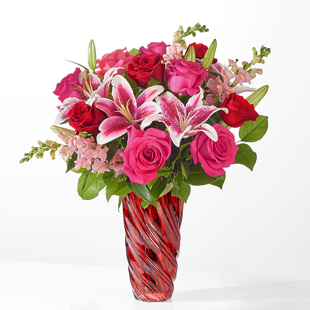 Always You Bouquet with Luxe Swirl Vase – Karnation Korner Florist, Dunedin FL