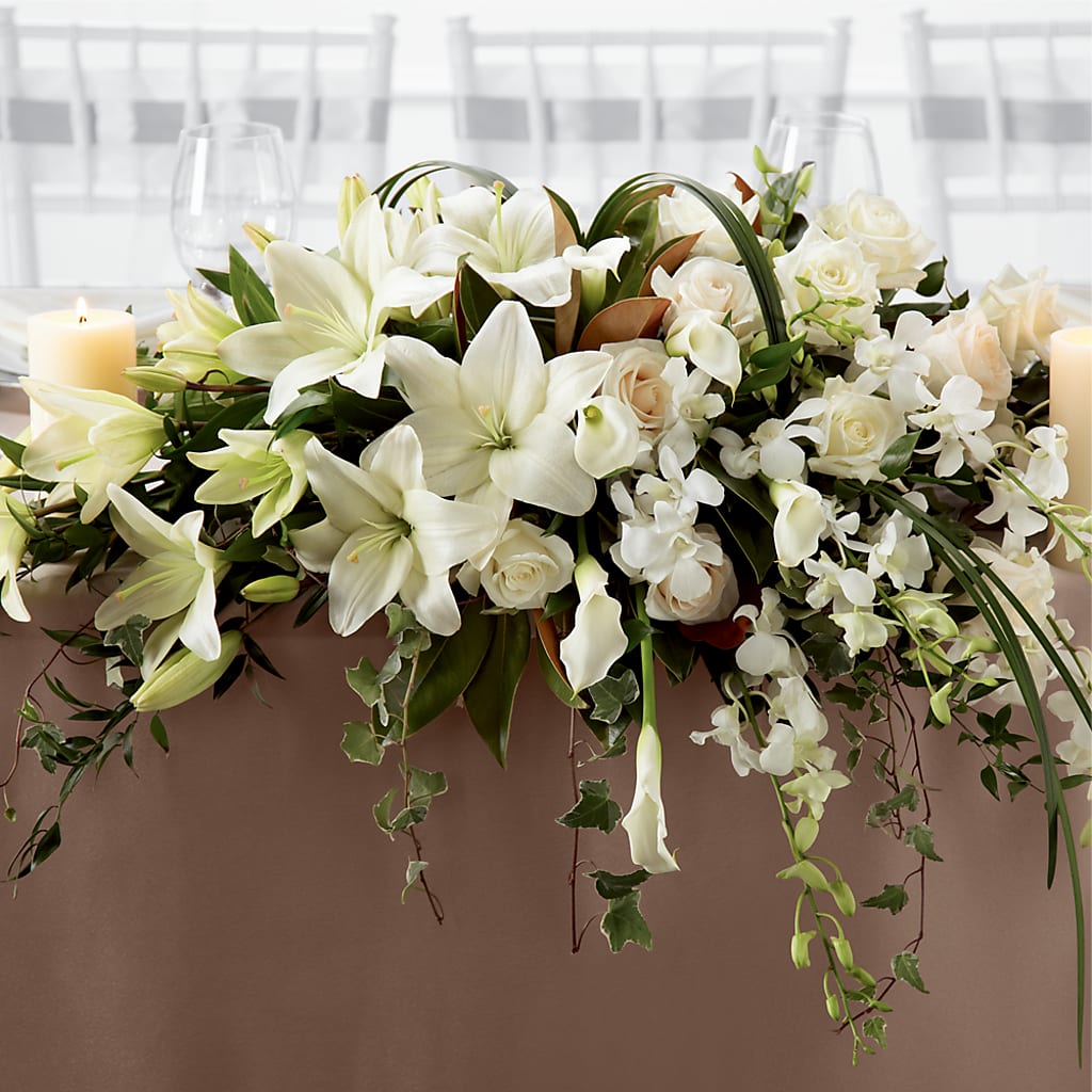 White Linen Arrangement – Karnation Korner Florist, Dunedin FL