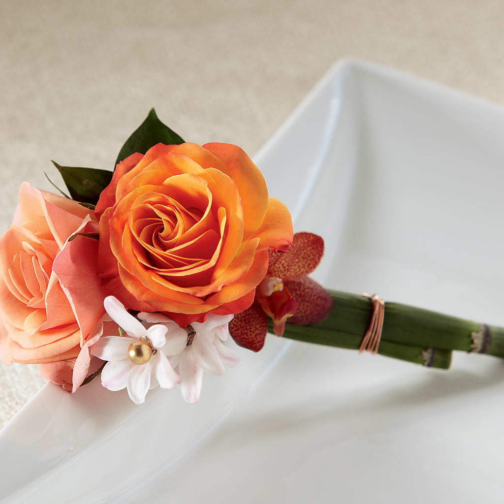 Sunset Dream Boutonniere – Karnation Korner Florist, Dunedin FL