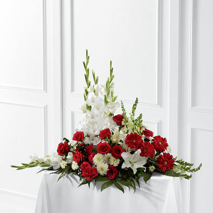 Crimson & White Arrangement –  Karnation Korner Florist, Dunedin FL