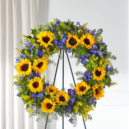 Bright Rays Wreath –  Karnation Korner Florist, Dunedin FL