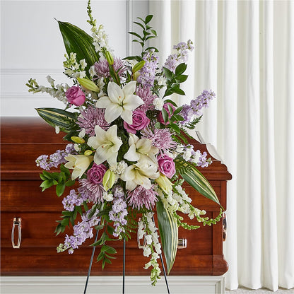 Grateful Hearts Standing Spray –  Karnation Korner Florist, Dunedin FL