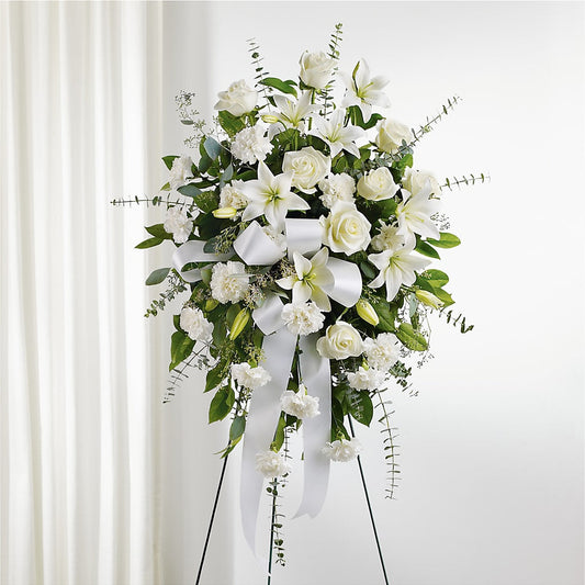 With Care Standing Spray –  Karnation Korner Florist, Dunedin FL