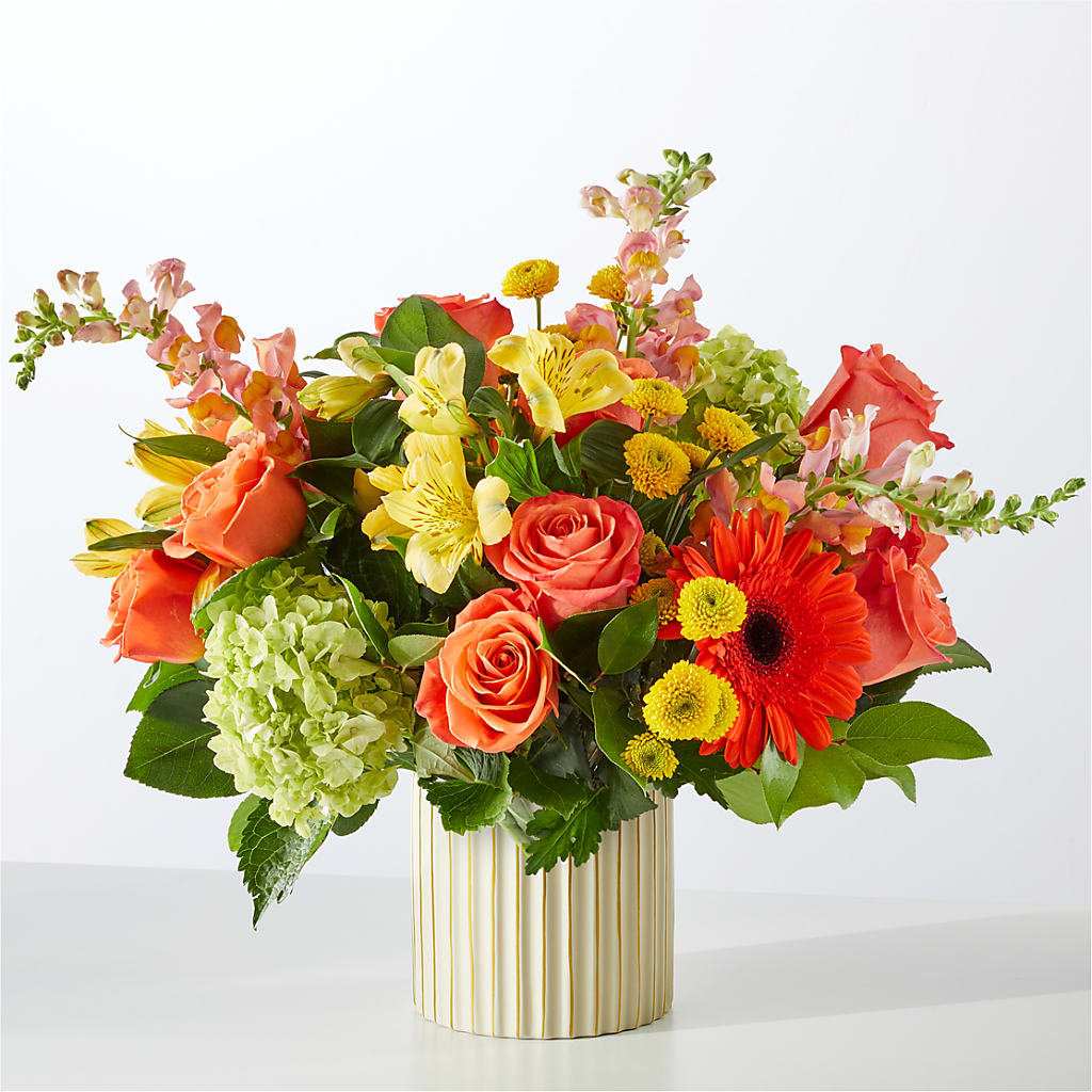Autumn Sunshine Bouquet with Ivory Vase –  Karnation Korner Florist, Dunedin FL