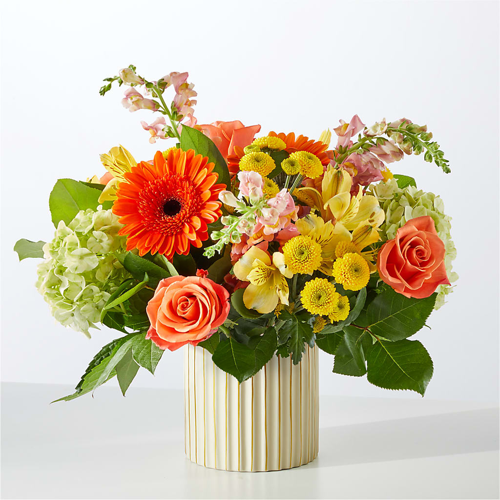 Autumn Sunshine Bouquet with Ivory Vase –  Karnation Korner Florist, Dunedin FL