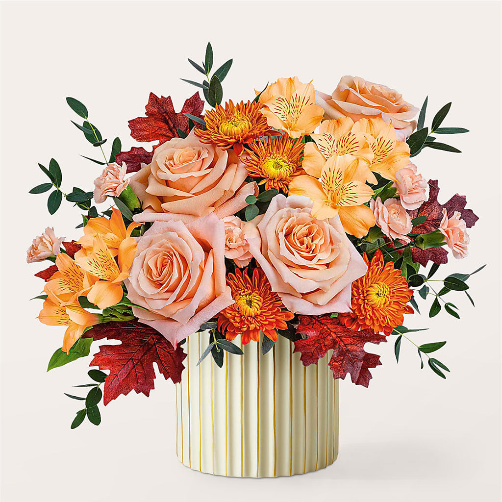 Spiced Latte Bouquet with Ivory Vase –  Karnation Korner Florist, Dunedin FL