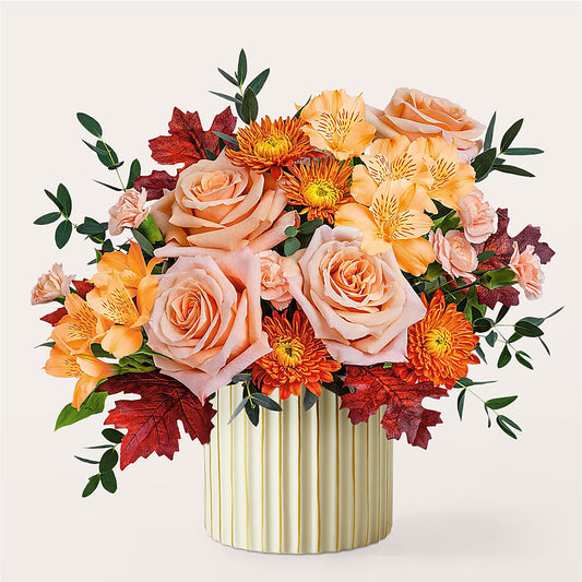 Spiced Latte Bouquet with Ivory Vase –  Karnation Korner Florist, Dunedin FL