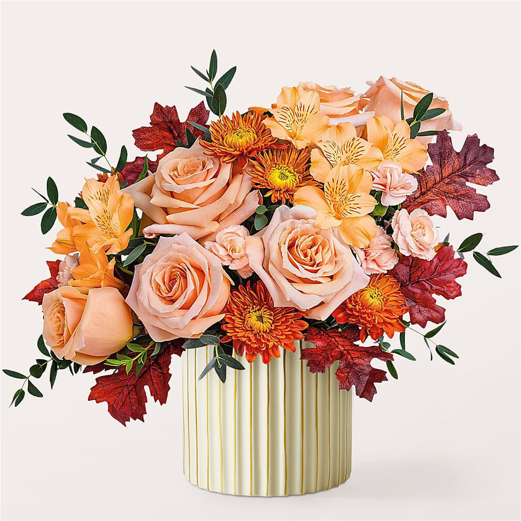 Spiced Latte Bouquet with Ivory Vase –  Karnation Korner Florist, Dunedin FL