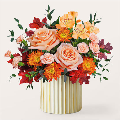 Spiced Latte Bouquet with Ivory Vase –  Karnation Korner Florist, Dunedin FL